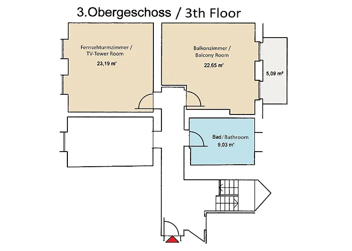Habitación en casa particular 1A-LAGE, Blick - 2 großzügige Zimmer mit Balkon&Bad auf eigener Etage -- SUPER CENTRAL, view - 2 big rooms with balcony&bathroom *